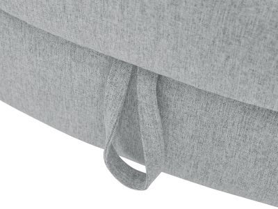 Méridienne gauche convertible en tissu gris clair avec coffre de rangement PENELOPE