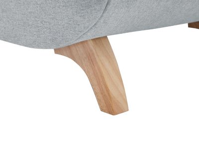 Méridienne gauche convertible en tissu gris clair avec coffre de rangement PENELOPE