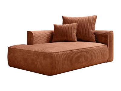 Méridienne gauche en velours côtelé terracotta PINETA
