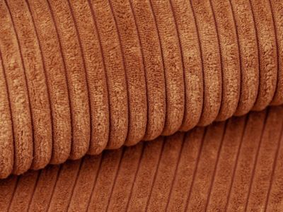 Méridienne gauche en velours côtelé terracotta PINETA