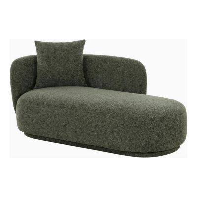 Méridienne verte design organique et coussin assorti NAMSOS
