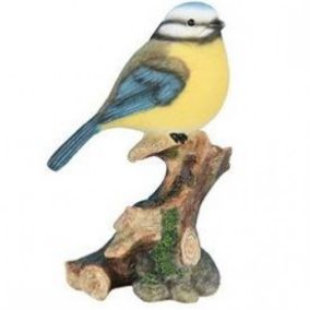 Mésange sur sa branche en résine 15 cm