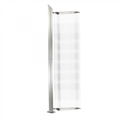 Mât Pour Voiles Ombrage Aluminium Réglable 290cm Silver Avec Base 90 Degrés