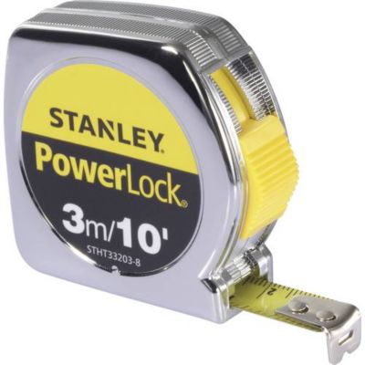 Mètre-ruban 3 m POWERLOCK STHT33203-8-23 boîtier métallique chromé, ruban Mylar
