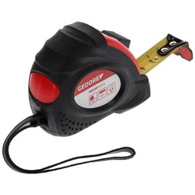 Mètre-ruban 3 m RED R94550003 - boîtier ABS 2 composants, ruban nylon peint jaune, classe II.
