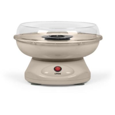 Machine a Barbe a Papa  - LIVOO - DOM468C - 450W - Cuve et couvercle amovibles - Cuillere doseuse et 10 sticks en bambou inclus