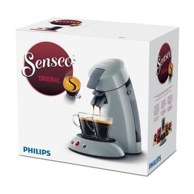 Machine a café dosette SENSEO ORIGINAL Philips HD6553/71, Booster d'arômes, Crema Plus (mousse plus dense), 1 a 2 tasses, Gris