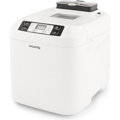 Machine a Pain   HKoeNIG - BAKE340 - 12 programmes - 3 niveaux de cuisson - Jusqu'a 800g de pain - 550W - Blanc