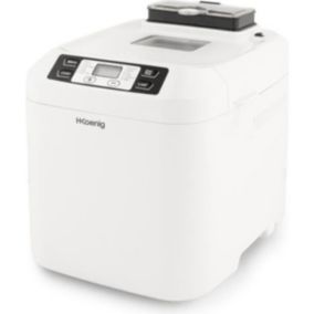 Machine a Pain   HKoeNIG - BAKE340 - 12 programmes - 3 niveaux de cuisson - Jusqu'a 800g de pain - 550W - Blanc