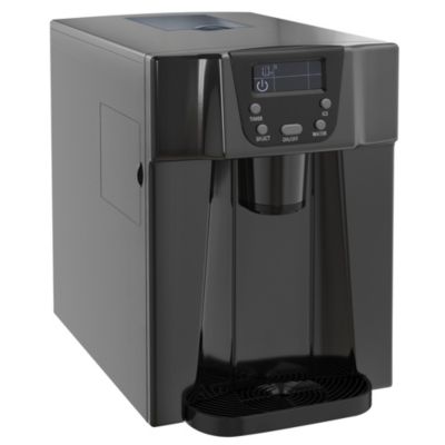 Machine à glaçons distributeur d'eau 2 en 1 - 130W 3L 12Kg/24H - réservoir glace 0,6 Kg - PP noir
