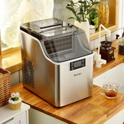Machine à Glaçons Réservoir Machine à Glace Domestique Glace 18kg en 24h Salle de Stockage 26x36x38cm
