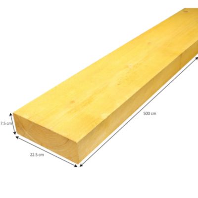 Madrier traité 225 x 75 mm, L.5 m jaune