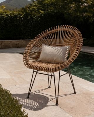 Mai Fauteuil rond en rotin tressé - Uniqka