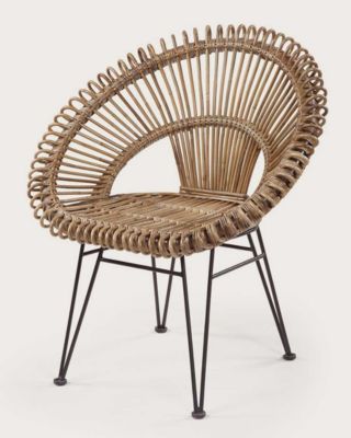 Mai Fauteuil rond en rotin tressé - Uniqka