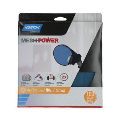 Maille abrasive pour ponceuse à plâtre Norton ø 225 mm, Grain 180 - 5 pièces