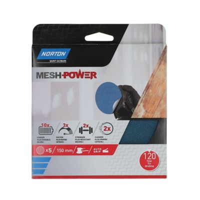 Maille abrasive pour ponceuse excentrique Norton ø 150 mm, Grain 120 - 5 pièces
