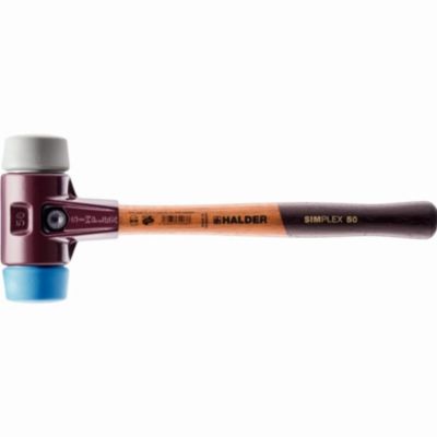 Maillet HALDER SIMPLEX 3013 TPE souple et TPE moyen, boîtier fonte malléable, manche bois - D60 mm - 3013.060