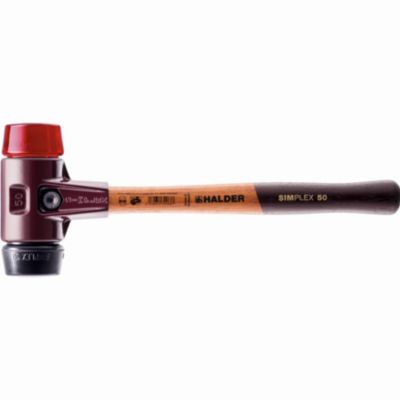 Maillet HALDER SIMPLEX 3026 - embouts caoutchouc chargé et plastique, manche bois D30 mm