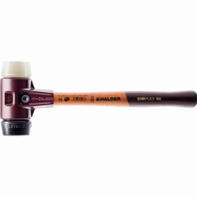 Maillet HALDER SIMPLEX caoutchouc chargé/nylon D50 mm boîtier fonte malléable manche bois