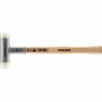 Maillet SUPERCRAFT 3366.225, manche hickory verni amortissant, embout arrondi D 25 mm
