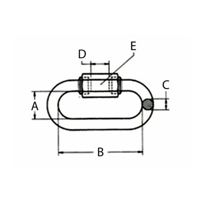 Maillon rapide diam 8 (Lot de 5)