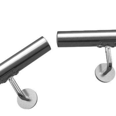Main courante 200cm diam 42.4mm en Inox 304 Argent avec 2 supports
