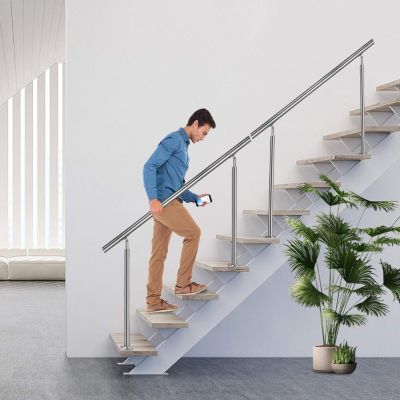 Main courante en acier inoxydable pour escalier interieur et exterieur avec barres de remplissage