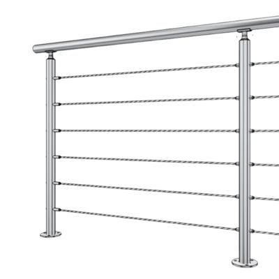 Main Courante Escalier INOX - Rampe Interieur/Exterieur - Kit Facile à Monter - Pour tous Escaliers - 1,5 mètres - Recoupable