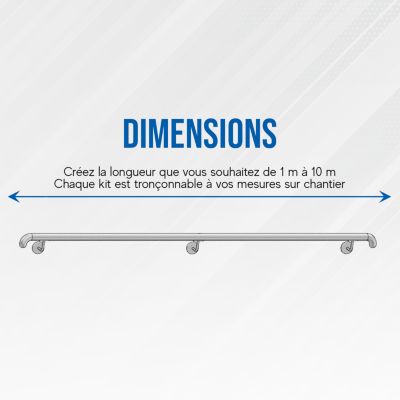 Main Courante Escalier INOX - Rampe Interieur/Exterieur - Kit Facile à Monter - Pour tous Escaliers - 1,5 mètres - Recoupable