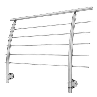 Main Courante Escalier INOX - Rampe Interieur/Exterieur - Kit Facile à Monter - Pour tous Escaliers - 5 mètres - Recoupable