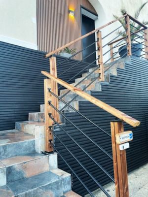 Main courante sapin pour pose murale ou garde-corps, Moka KORDO