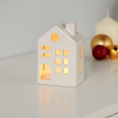 Petite maison led - céramique, blanc - JOME