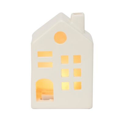Maison céramique LED blanc chaud H.13 cm