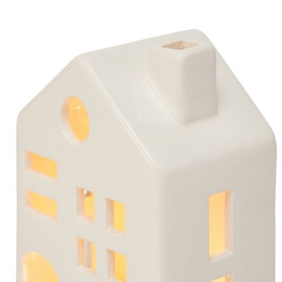 Maison céramique LED blanc chaud H.13 cm