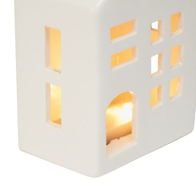 Maison céramique LED blanc chaud H.13 cm