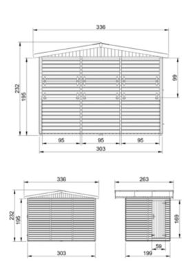Maison de jardin en bois, Étal de marché en bois H232x336x263 cm/6m2 - M150A TIMBELA