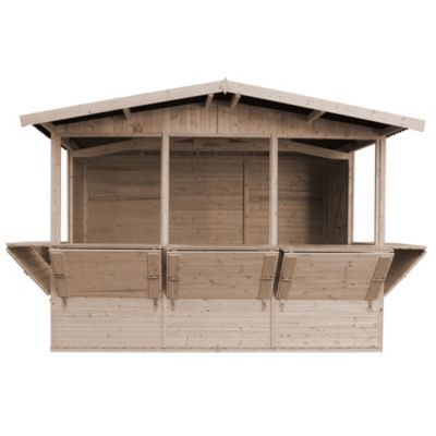 Maison de jardin en bois, Étal de marché en bois H232x336x263 cm/6m2 - M150B TIMBELA