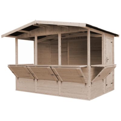 Maison de jardin en bois, Étal de marché en bois H232x336x263 cm/6m2 - M150B TIMBELA