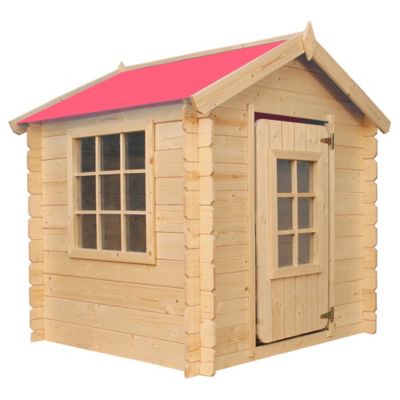 Maison en bois pour enfants -Toit rouge- 111x114xH121cm/0.9 m2 - M570R-1 - Timbela