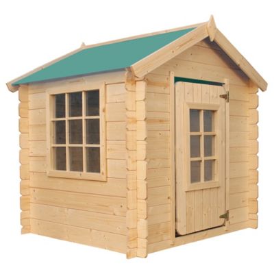 Maison en bois pour enfants -Toit vert- 111x114xH121cm/0.9 m2 M570Z-1 - Timbela