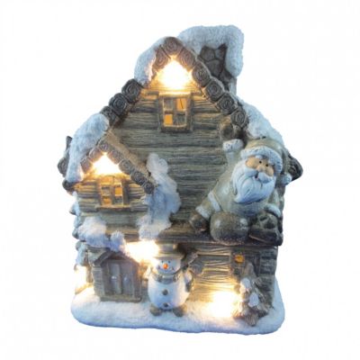 Maison lumineuse bonhomme de neige et pere noel — free download