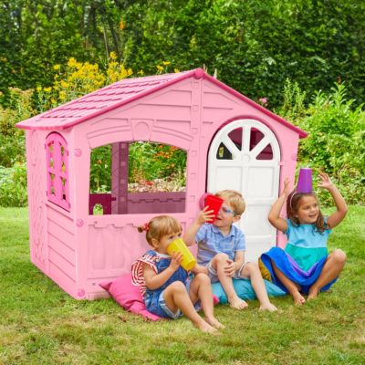 Maisonnette cabane BARBE À PAPA en plastique  rose