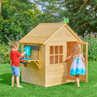 Maisonnette cabane enfant + cuisine extérieure REFUGE en bois  marron