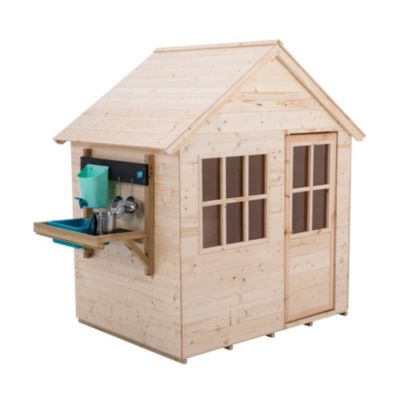 Maisonnette cabane enfant + cuisine extérieure REFUGE en bois  marron