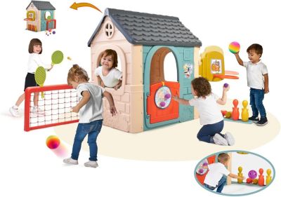Maisonnette de Jeux 6 en 1 avec Accessoires Multi-Activités dès 3 Ans