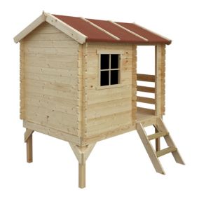 Maisonnette en bois avec toboggan - 82x146xH205cm/1.1m2 -  Timbela M501C