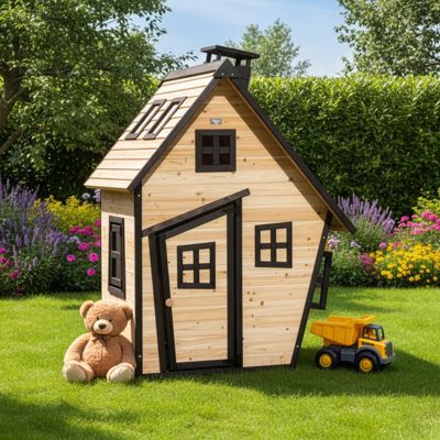 Maisonnette enfants bois thermo-traité Pschitt Abracadaprout