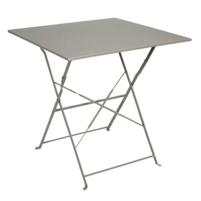 MALAM - Table de Repas Carrée Pliante Taupe