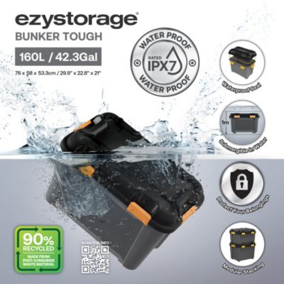 Malle de rangement 160 L Ezy Storage Bunker noir et jaune avec couvercles