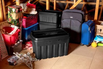 Malle de rangement 37L noire avec couvercle l.41 x H.26 x P.60 cm, Keter Tote